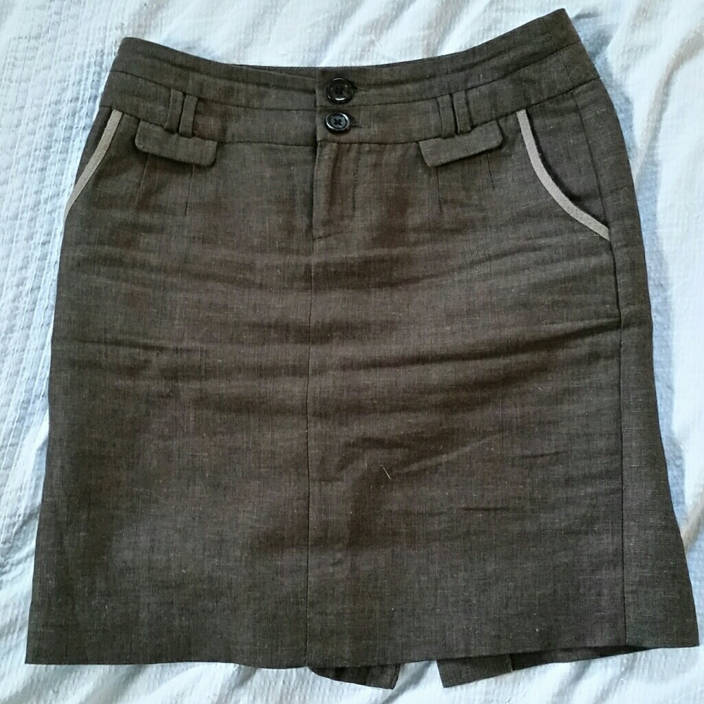 BR green work skirt